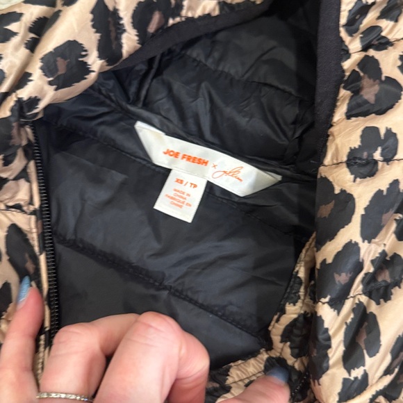 jillian harris Joe Fresh Leopard Print Puffer Coat s - Picture 5 of 6